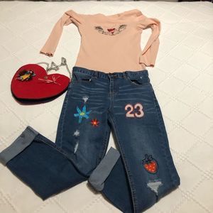 Unacoo Girls’ stretch jeans 12y EUC